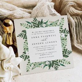 Greenhouse | Botanische Hochzeit mit Wasserfarbe Einladung