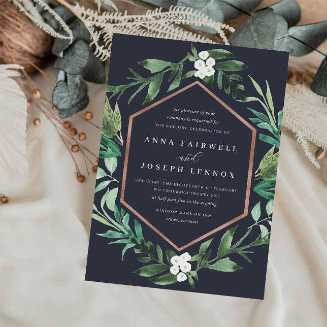 Greenhouse | Botanische Hochzeit mit Wasserfarbe Einladung (Von Creator hochgeladen)