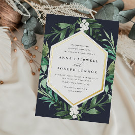 Greenhouse | Botanische Hochzeit mit Wasserfarbe Folieneinladung
