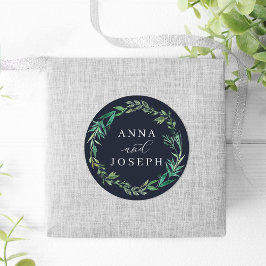 Greenhouse | Botanische Hochzeit mit Wasserfarbe Runder Aufkleber