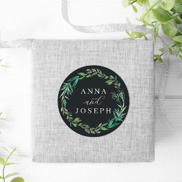 Greenhouse | Botanische Hochzeit mit Wasserfarbe Runder Aufkleber
