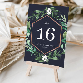 Greenhouse | Botanische Hochzeit mit Wasserfarbe Tischnummer