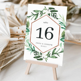 Greenhouse | Botanische Hochzeit mit Wasserfarbe Tischnummer