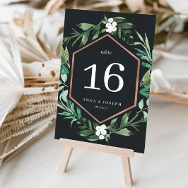 Greenhouse | Botanische Hochzeit mit Wasserfarbe Tischnummer