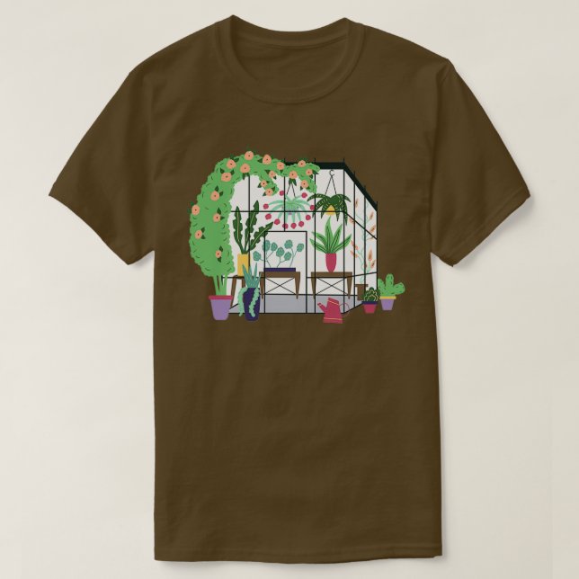 Greenhouse Gebäude Nature Hanging Planters Greenh T-Shirt (Design vorne)