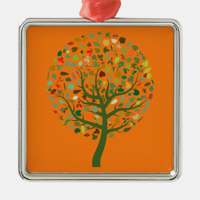 Greenie niedliche Baumumwelt Ornament Aus Metall (Vorne)