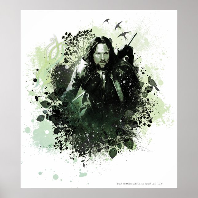 Greenish Aragorn Vector Collage Poster (Vorne)