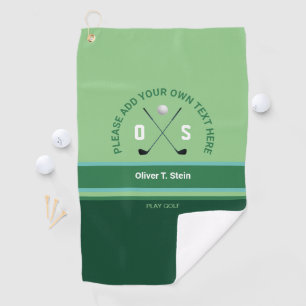 Greenish Modern Colors Golf Handtuch mit Golfer Na