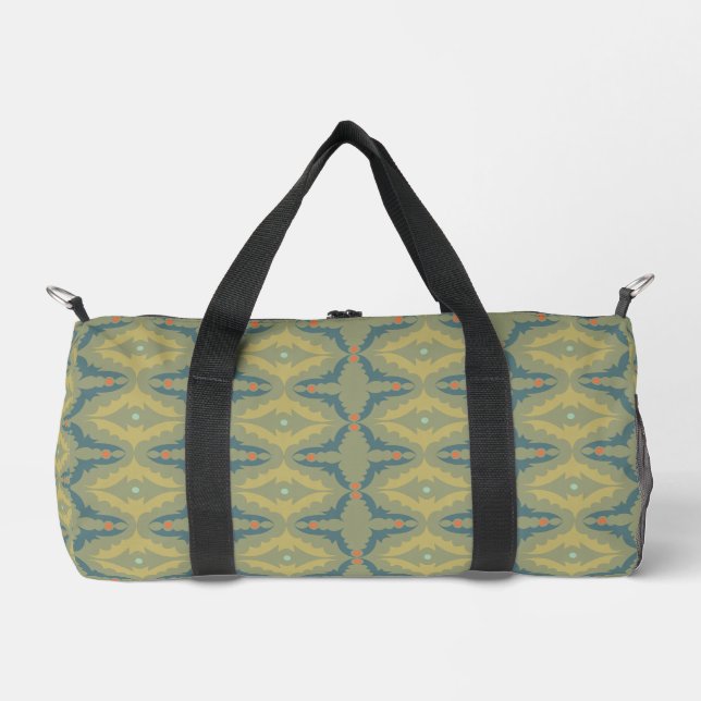 Greenish Retro Vintage Pattern Duffle Bag (Vorderseite)