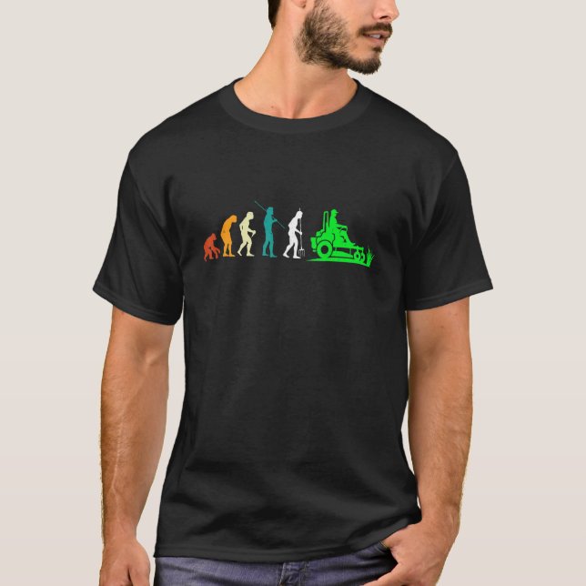Greenkeeper Evolution Gärtner Rasenmäher T-Shirt (Vorderseite)