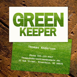 Greenkeeper in Grün und Weiß Visitenkarte
