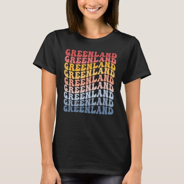 Greenland Groovy Retro Greenlander T-Shirt (Vorderseite)