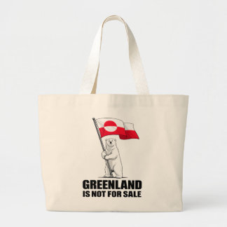 Greenland Is Not for Sale Polar Bear With Flag Jumbo Stoffbeutel