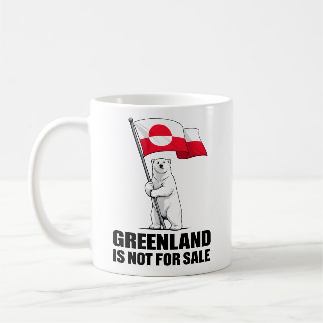 Greenland Is Not for Sale Polar Bear With Flag Kaffeetasse (Links)