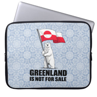 Greenland Is Not for Sale Polar Bear With Flag Laptopschutzhülle