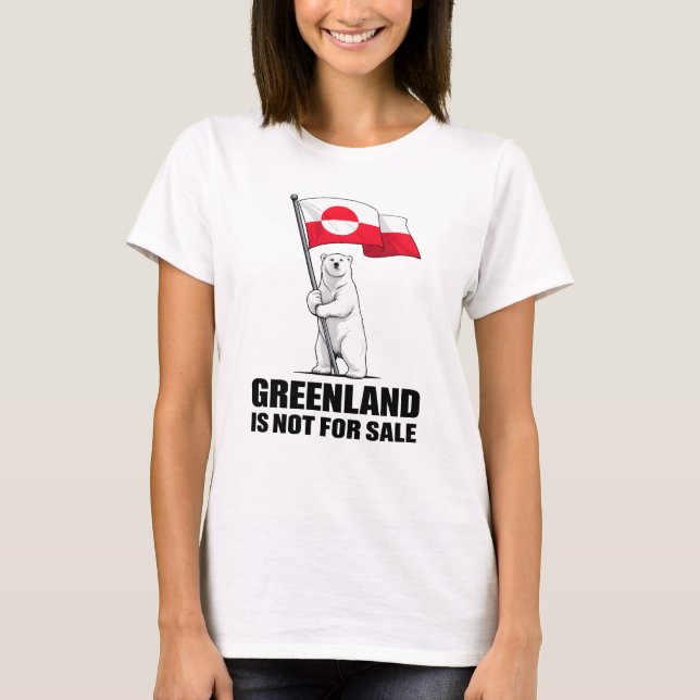 Greenland Is Not for Sale Polar Bear With Flag T-Shirt (Vorderseite)