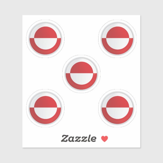 Greenland Round Icon X4 Aufkleber (Blatt)