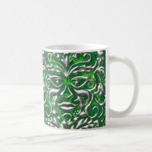 GreenMan Motiv auf grünem Satin-Druck Tasse
