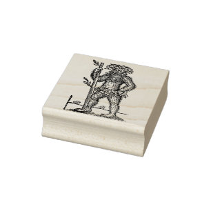 Greenman Woodcut Gummistempel