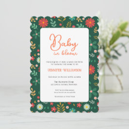Greenn Botanical Baby Shower invitation Einladung