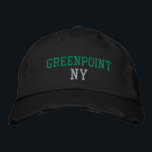 GREENPOINT NY Green auf Vintagem Schwarz-Stil Bestickte Baseballkappe<br><div class="desc">GREENPOINT NY Green Stickerei auf Black Not leidenden Vintagen Baumwollhut. Die Stickerei kann an andere Farbeinstellungen angepasst werden,  indem Sie die Schaltfläche "Design bearbeiten" auswählen. Außerdem ist die Möglichkeit verfügbar,  die gewünschte Farbe auf der Hauptseite auszuwählen.</div>