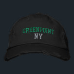 GREENPOINT NY Green auf Vintagem Schwarz-Stil Bestickte Baseballkappe<br><div class="desc">GREENPOINT NY Green Stickerei auf Black Not leidenden Vintagen Baumwollhut. Die Stickerei kann an andere Farbeinstellungen angepasst werden,  indem Sie die Schaltfläche "Design bearbeiten" auswählen. Außerdem ist die Möglichkeit verfügbar,  die gewünschte Farbe auf der Hauptseite auszuwählen.</div>