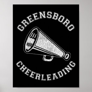 Greensboro Cheer abgenutzt Retro 90er Cheerleader Poster