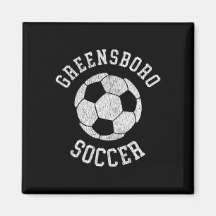 Greensboro Fußball Retro abgenutzt 90er Jahre Vint Magnet