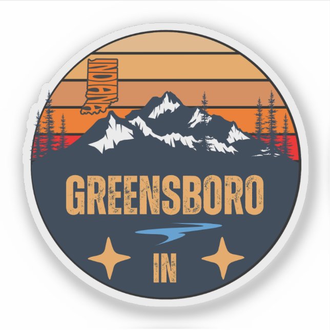 Greensboro, Indiana Aufkleber (Vorderseite)