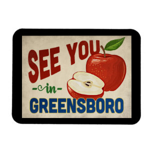 Greensboro North Carolina Apfel - Vintage Reise Magnet