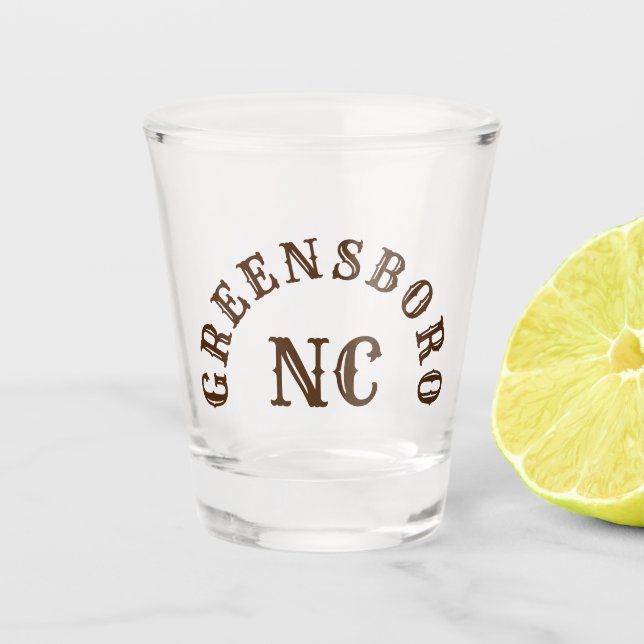 Greensboro, North Carolina Schnapsglas (Vorderseite)
