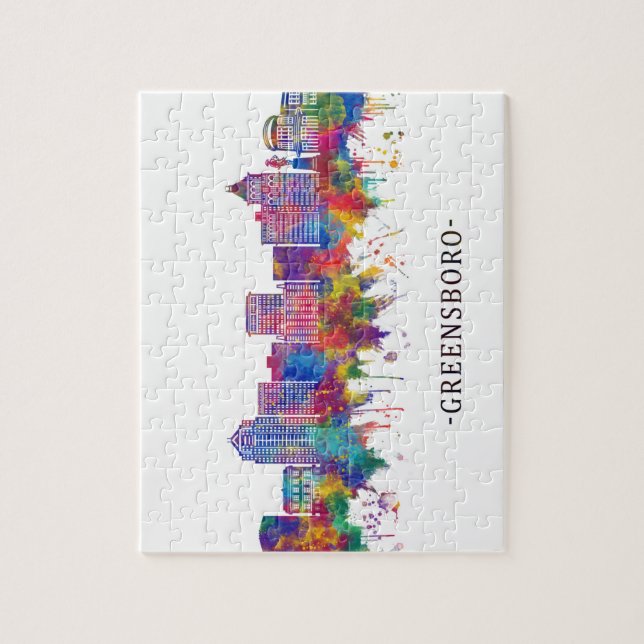 Greensboro North Carolina Skyline Puzzle (Vertikal)