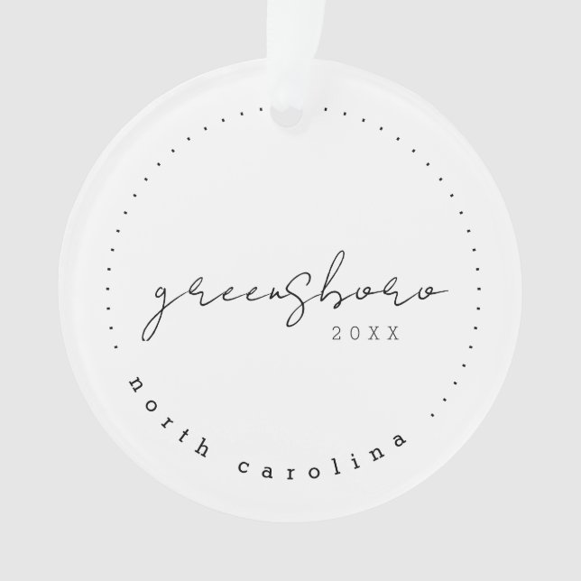 Greensboro North Carolina Travel USA Simple Ornament (Vorderseite)