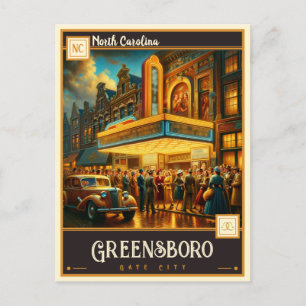 Greensboro, North Carolina Vintage Postkarte