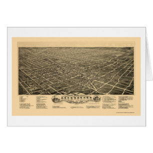 Greensboro, panoramische Karte NC - 1891