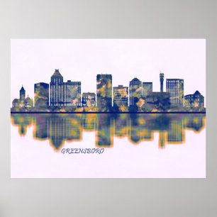 Greensboro Skyline Poster