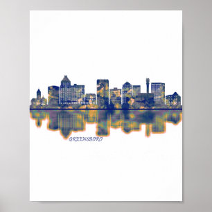 Greensboro Skyline Poster