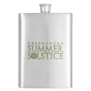 Greensboro Sommer-Sonnenwende Farbige Markenidenti Flachmann