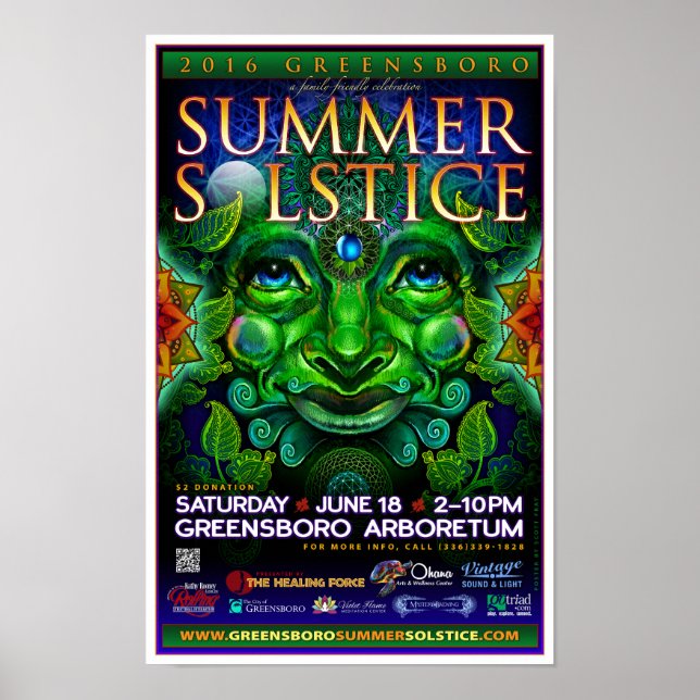 Greensboro Summer Solstice 2016 Souvenir Poster (Vorne)