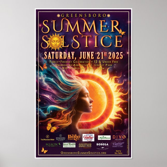 Greensboro Summer Solstice 2025 Souvenir Poster (Vorne)