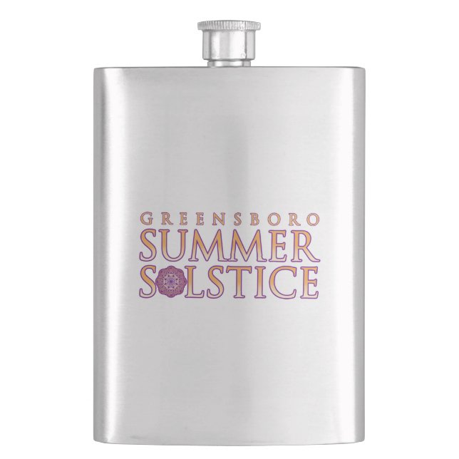 Greensboro Summer Solstice Farbenfrohe Branding Flachmann (Vorderseite)