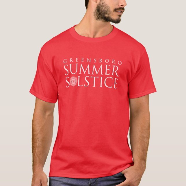 Greensboro Summer Solstice Simple Bright Red T-Shirt (Vorderseite)