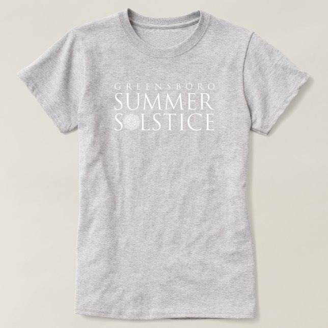 Greensboro Summer Solstice Simple Heathered Gray T-Shirt (Design vorne)