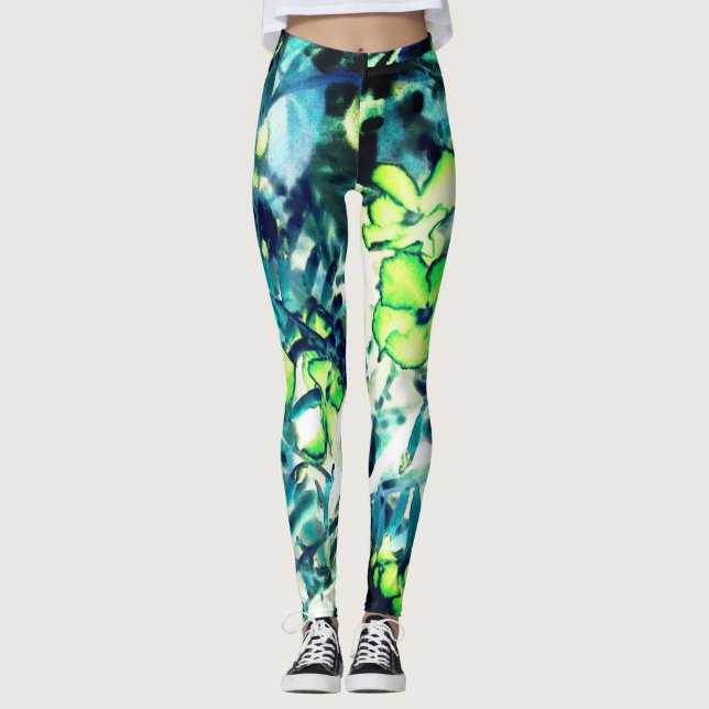 Greensche Blume durch Farbveränderungen Leggings (Vorderseite)