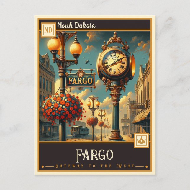 Greenville, North Dakota | VINTAG Postkarte (Vorderseite)