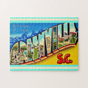 Greenville SC Vintage-Postkarte 11x14 Puzzle