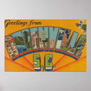 Greenville, South Carolina - Große Buchstabenszene Poster