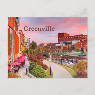 Greenville, South Carolina, Herbstsonne, Downtown  Postkarte