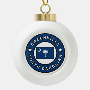 Greenville South Carolina Keramik Kugel-Ornament
