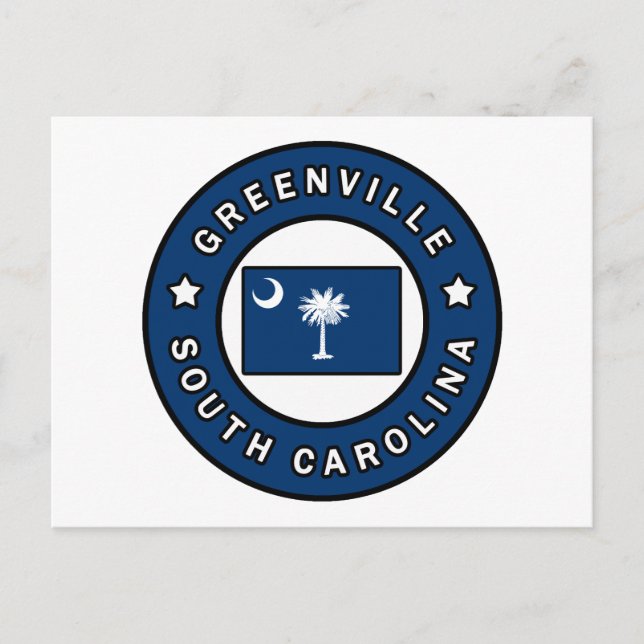 Greenville South Carolina Postkarte (Vorderseite)